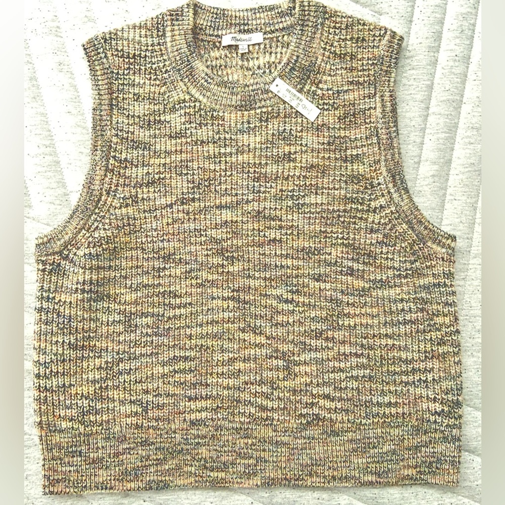 Madewell Sweater vest Space-dyed boulier new with tags Sz L